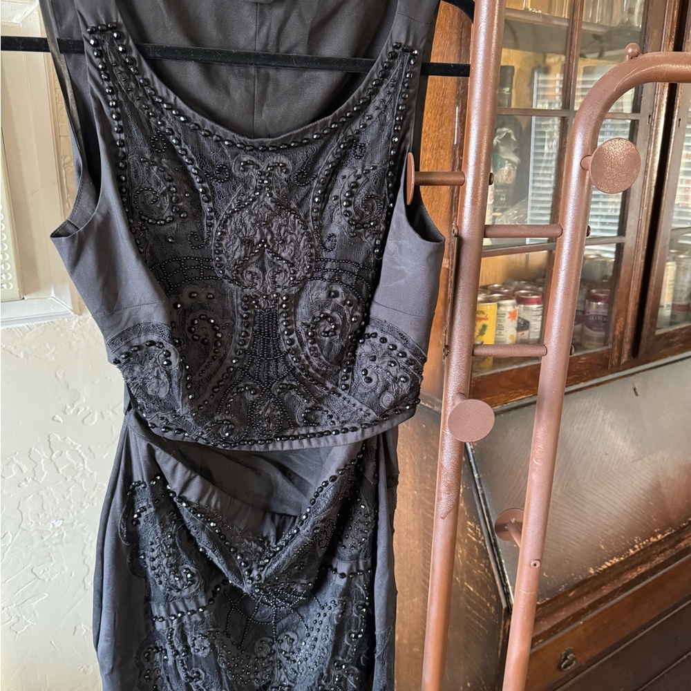 Black Beaded two piece Dress